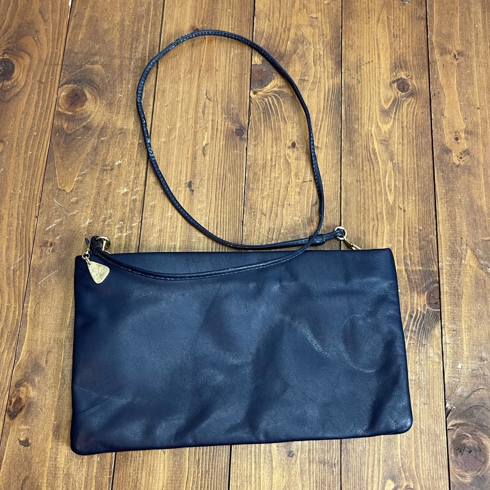 Clemente navy blue leather purse